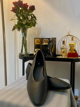 Bailarinas negras tacón bajo talla 40