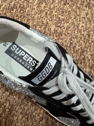 Golden Goose Zapatillas Glitter Negro y Plata