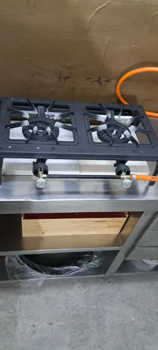 Cocina de hierro fundido 2 fuegos