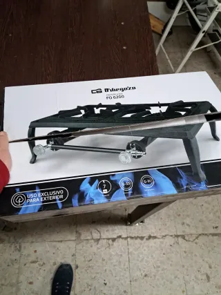 Cocina de hierro fundido 2 fuegos