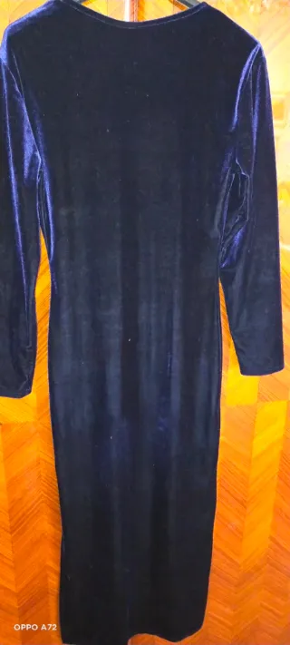 Vestito Velluto Blu/Viola Taglia 46