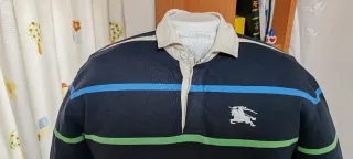 Polo Burberry Rayas Azul y Verde
