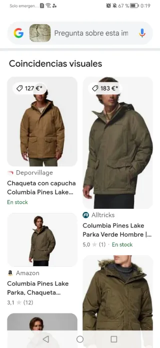 Chaqueta Columbia Verde Talla M