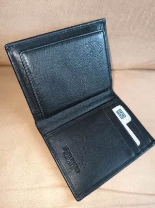 Cartera/Billetera de piel negra de hombre