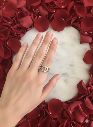 Anillo Dior CD Circonitas Oro Plata