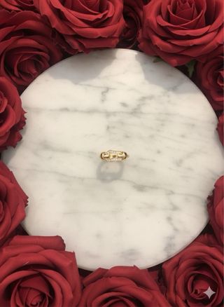 Anillo Dior CD Circonitas Oro Plata