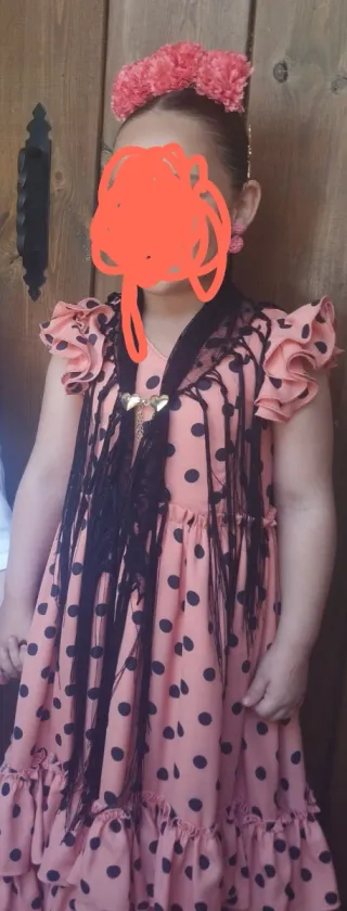 Vestido Flamenca Niña Lunares Volantes