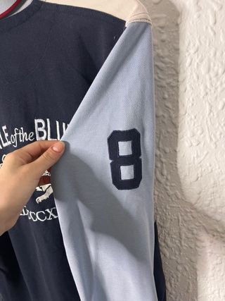 Polo Hackett Vintage Azul y Blanco