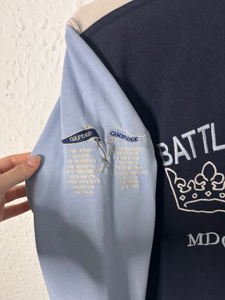 Polo Hackett Vintage Azul y Blanco