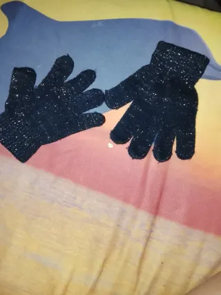 Guanti neri con glitter