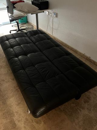 Sofá Cama Piel Negro