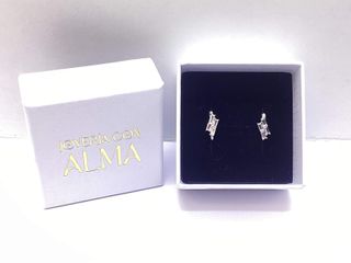 argollas plata 925mm con piedra con circonita