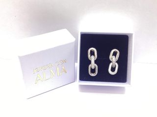 pendientes plata 925mm con piedra con circonita