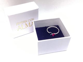 anillo plata 925mm con piedra con circonita