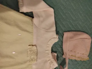 Vestido y gorrito bebé 0-3 meses