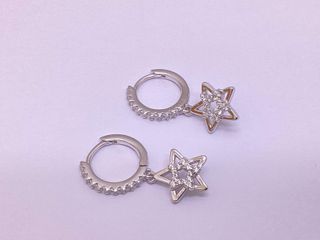 argollas plata 925mm con piedra con circonita