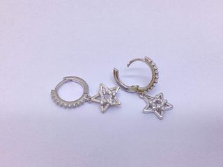 argollas plata 925mm con piedra con circonita