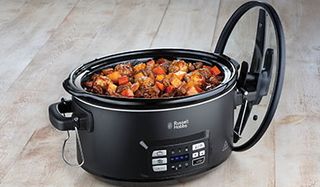 Russell Hobbs Olla de Cocción Lenta Sous Vide \- Olla 3 en 1: Cocinar al Vacío, Cocción Lenta y Medidor Temperatura, Pantalla Digital LED, 6 Raciones, Recipiente Extraíble de Cerámica, Negro \- 25...