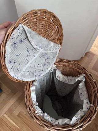 Cesto de mimbre redondo con tapa