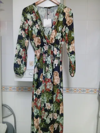 Vestido largo estampado floral