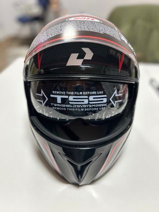 Casco Moto Safe Negro y Rojo