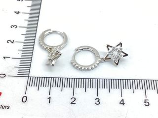 argollas plata 925mm con piedra con circonita