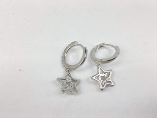 argollas plata 925mm con piedra con circonita