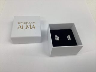 pendientes plata 925mm con piedra con circonita