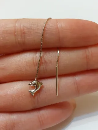 Orecchino oro 750 con delfino