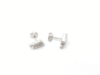 pendientes plata 925mm con piedra con circonita