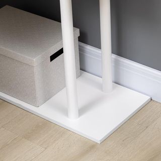 Escritorio Esquinero Moderno en Aglomerado con Estante de 4 Niveles para Oficina y Estudio, 120X80X176 Cm, Blanco