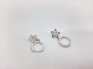 argollas plata 925mm con piedra con circonita