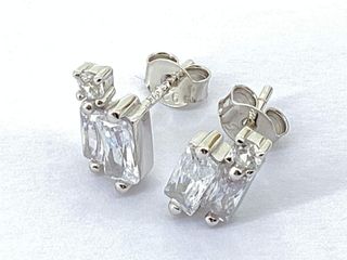 pendientes plata 925mm con piedra con circonita