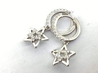 argollas plata 925mm con piedra con circonita