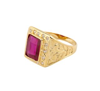 sello oro 18k con piedra