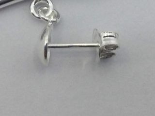 pendientes plata 925mm con piedra con circonita