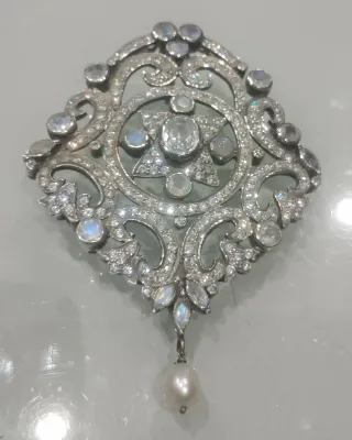 Colgante Plata Piedra de Luna Neoclásico