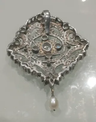 Colgante Plata Piedra de Luna Neoclásico