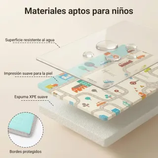 Alfombra bebé acolchada plegable