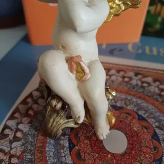 Statuina angelo custode con flauto Vintage anni 80