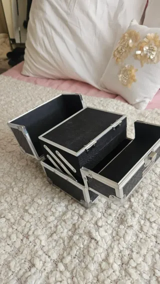 Joyero Plegable Viaje Negro/Plata