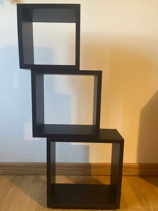 Estantería Cubos Negra/Marrón