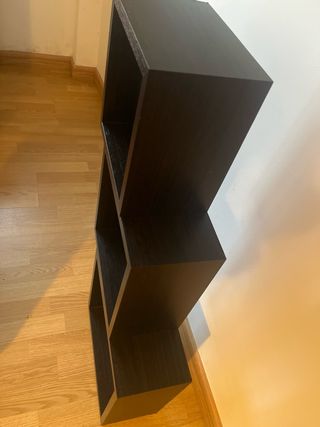Estantería Cubos Negra/Marrón