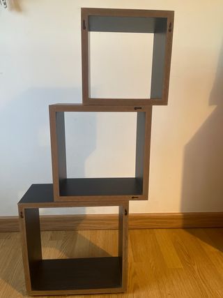 Estantería Cubos Negra/Marrón