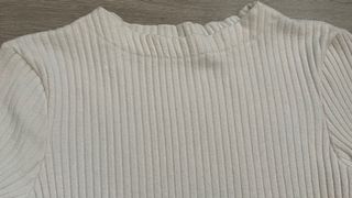 Vestido de punto blanco y negro