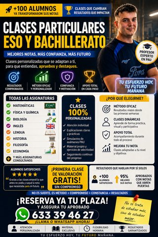 Clases particulares de ESO y Bachillerato
