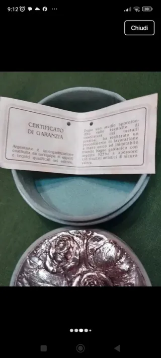 Argento 925 Scatola Decorata Rose