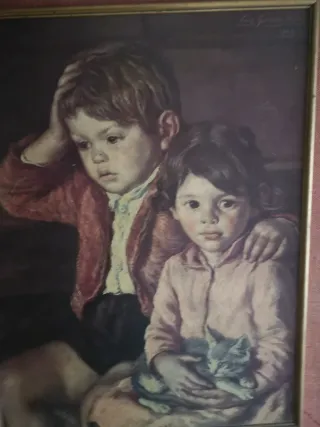 Antiguo cuadro pintor español Luis García Oliver