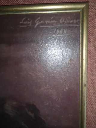 Antiguo cuadro pintor español Luis García Oliver