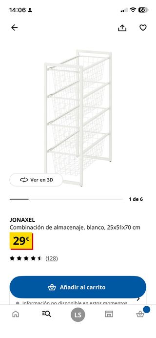 Cajonera JONAXEL Ikea Blanca
